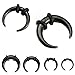Lobal Domination 1pc Black Titanium Plated Septum Ring/Buffalo Taper Expander Pierced Nose Ring over Surgical Steel
