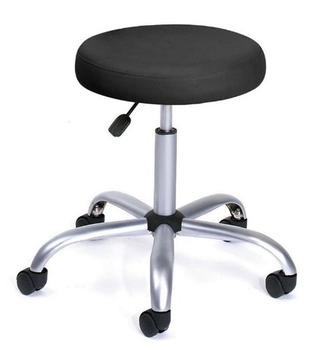 Boss Norstar B240bk Black Vinyl Medical Dental Backless Stool with Chrome Base