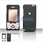 SOLID BLACK RUBERIZED COATED SNAP-ON COVER HARD CASE PHONE PROTECTOR for SONY ERICSSON W580 / S500 WALKMAN