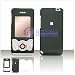 SOLID BLACK RUBERIZED COATED SNAP-ON COVER HARD CASE PHONE PROTECTOR for SONY ERICSSON W580 S500 WALKMAN
