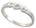 1/4 (3 mm) Sterling Silver High Polished 3-Heart ring
