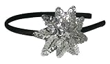 Smoothies Sequins Flower Thin Headband-Silver 01617