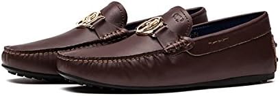 ZCTOP Casual rubber oxford driving city leather board Mocassins classic loafers Italian design men shoes Brown 9 D(M) US