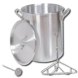 King Kooker 30PK 30-Quart Aluminum Turkey Pot with Lid, Lifting Rack and Hook