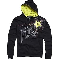 Fox Racing Rockstar Star to Finish Men's Front Fleece Hoody Zip Sportswear Sweatshirt - Black
