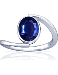 Platinum Oval Cut Blue Sapphire Womens Astrological Ring (GIA Certificate)