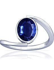 18K White Gold Oval Cut Blue Sapphire Solitaire Ring (GIA Certificate)