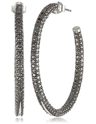 Sterling Silver Black Diamond Hoop Earrings, (.25cttw)