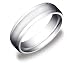 14k White Gold 6mm Polished Comfort Fit Men\'s Wedding Band w/ Bevel Detail