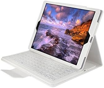 PCATEC iPad Pro Bluetooth Keyboard Case, Newest Removable Wireless Bluetooth Keyboard Case Auto Sleep Wake for Apple iPad Pro (2015) (white)