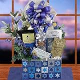 Hanukkah Basket for Dog & Owner : Basket Theme BIRTHDAY : Bow Style Elegant Hand Tied Bow