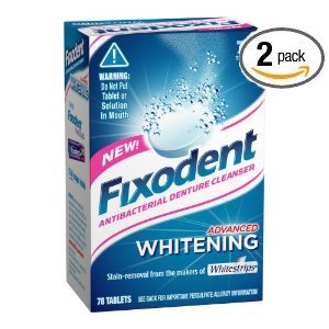 Fixodent Denture Cleanser Advanced Whitening Tablets, 78-Count ( Pack of 2)
