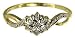 9ct Yellow Gold Ladies Diamond Solitaire Cluster Twist Ring