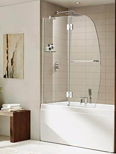 Paragon Bath 0ASBS02-A Modern Paragon Bath - AURORA - Premium 3/8 in. (10mm) Thick Clear Tempered Glass, Size: 48"W x 58"H, Frame-less Shower Door in Chrome, Chrome