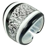 Antica Murrina Cuba - Black and White Murano Glass Ring