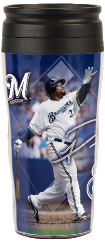 MLB Milwaukee Brewers Prince Fielder 16-Ounce Travel Mug