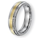 Chisel Cobalt Chromium 14k Gold Inlay Satin/Polish 6mm Band