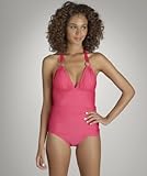 St John - Solidly Elegant Halter One Piece Swimsuit, Pink