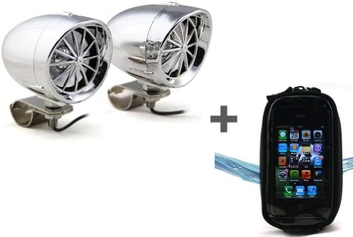 White 3" Harley Speaker Amplifier & Bluetooth+motorcycle Tank Bag Waterproof