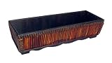 21 in. Rectangular Taprd Round Bamboo Weave Planter