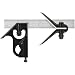Starrett C33HC-6-16R Forged, Hardened Steel Square And Center Heads With Satin Chrome Blade Combination Square, Smooth Black Enamel Finish, 16R Graduation, 6" Size