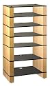 Blok STAX 700 Seven Shelf Oak Hifi Rack TV Stand AV Hi-fi Unit  [Black Glass]