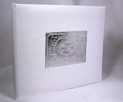 Western Wedding Guest Book with Silver Plate