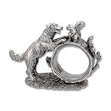 DOG AND SQUIRREL NAPKIN RING - SILVER PLATED DOG AND SQUIRREL NAPKIN RING
