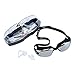 Adult Swim Goggles Mirrored Anti Fog Uv Protection Waterproof with Free Case and Ear Plugs for Swimming, Quick Adjusting Silicone Head Strap Flexible Nose Bridge Tinted Lenses Comfortable for Men Women Youth Black