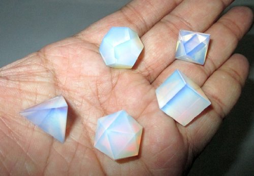 Jet Opalite Sacred Geometry Sets Free Booklet Jet International Crystal Therapy 5 Stone Platonic Solid Top Grade Quality Merkaba Star w/ Velvet Pouch Attractive Cleansing Life Vitality Healing Chakra Balancing DNA Energy Grid Activation Past Life Med