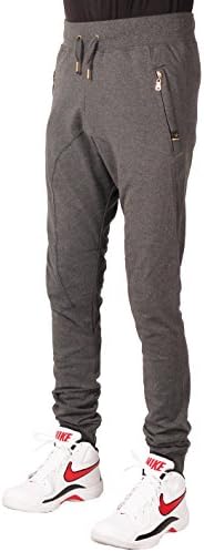 Maxi Milian Men's French Terry Skinny Jogger Pant, Charcoal, Size Medium