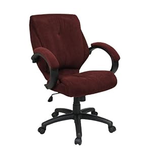 OSP Super Soft Wine Fabric Swivel Tilt Office Desk Chairs