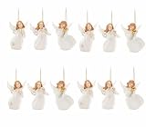 White Angels Christmas Tree Ornaments 12 Pc