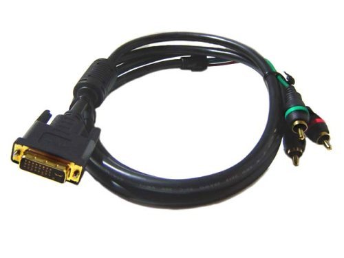 Gold Plated 10FT DVI-I TO 3 RCA COMPONENT RGB CABLE ADAPTER FOR HDTV