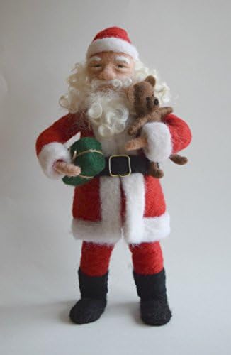 Handmade Posable Needle Felted Santa Claus Figurine