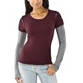 Converse&reg; One Star&reg; Double Layer Sweater - Night Burgundy/Grey Heather Trim