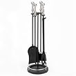Woodfield Satin Nickel Black Five Piece Tool Set for Fireplace