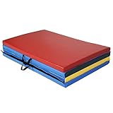 Giantex 4'x10'x2" Folding Gymnastics Gym Exercise Mats Stretching Yoga Mat Multi-color