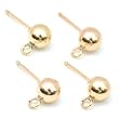 4 Earrings Posts Ball Stud Parts Gold Filled Ring Loop