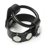 KinkLab Ball-Splitting Cock Ring Harness, Leather