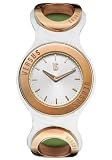 Women's Silver Dial White Shiny Leather