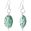 Aqua Blue Shell Rounded Earrings