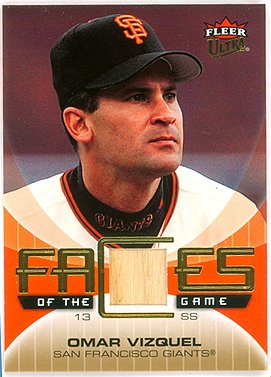 Omar Vizquel 2007 Fleer Ultra Faces of the Game Game Used Bat
