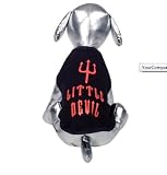 Designer Dog Apparel - Lil' Devil T-Shirt for Dogs - Black with Red Letters - Size 12 - X-Small