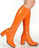 Adult Orange GoGo 70s Retro Disco Costume Boots Pleaser Brand GoGo-300