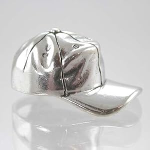 Tree Dimensional Baseball Cap Charm in Sterling Silver, #9523