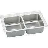 Elkao|#Elkay LRADQ291840MR2 18 Gauge Stainless Steel 29 Inch x 18 Inch x 4 Inch Double Bowl Top Moun