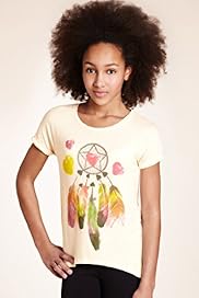Girls Limited Short Sleeve Feather Print Longline T Shirt