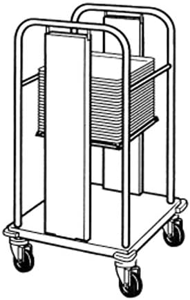 Piper Products All Stainless Steel Single Stack Self-Leveling Mobile Tray Dispenser w/ Tubular Frame and Solid Bottom 20-11/16"L x 25-7/8"W x 36-1/4"H, PT/1622MO