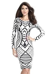 Polyester 2015 Long Sleeves Floral Print  Dress